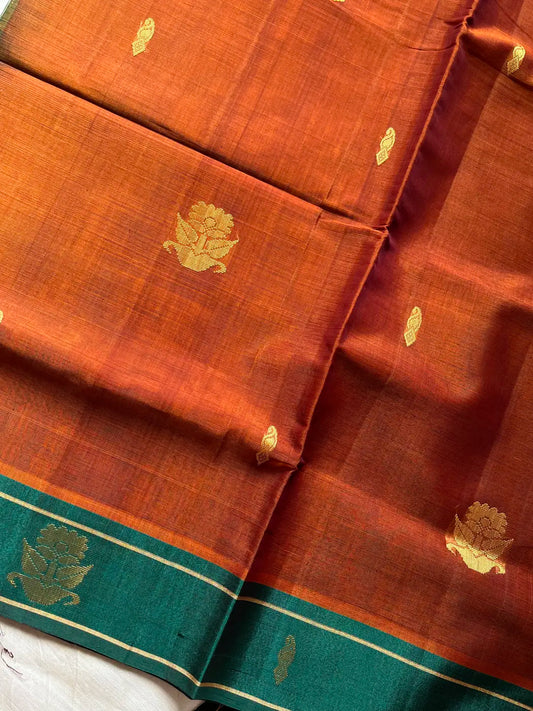 Vegan Silk Saree – Burnished Copper