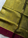 Vegan Silk Saree – Olive Gold