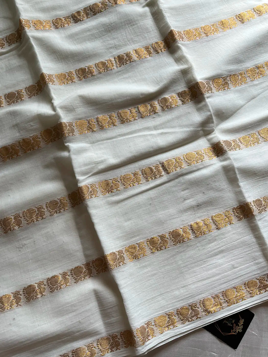 Sungudi Cotton Saree - White & Maroon