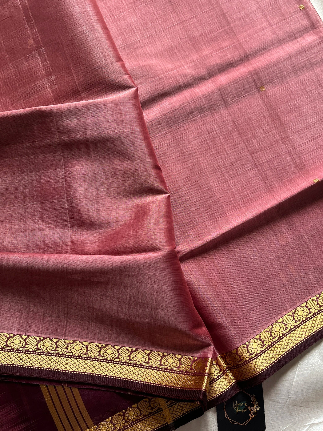 Vegan Silk Saree – Vintage Rose Handloom Art Silk