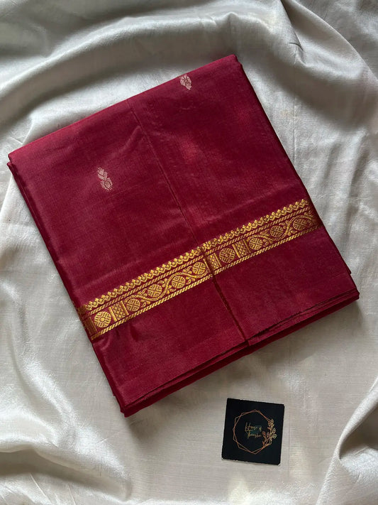 Vegan Silks | Chinnalampattu Saree – Maroon & Beige