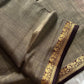 Vegan Silk Saree – Stone grey Handloom