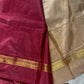 Vegan Silks | Chinnalampattu Saree – Maroon & Beige