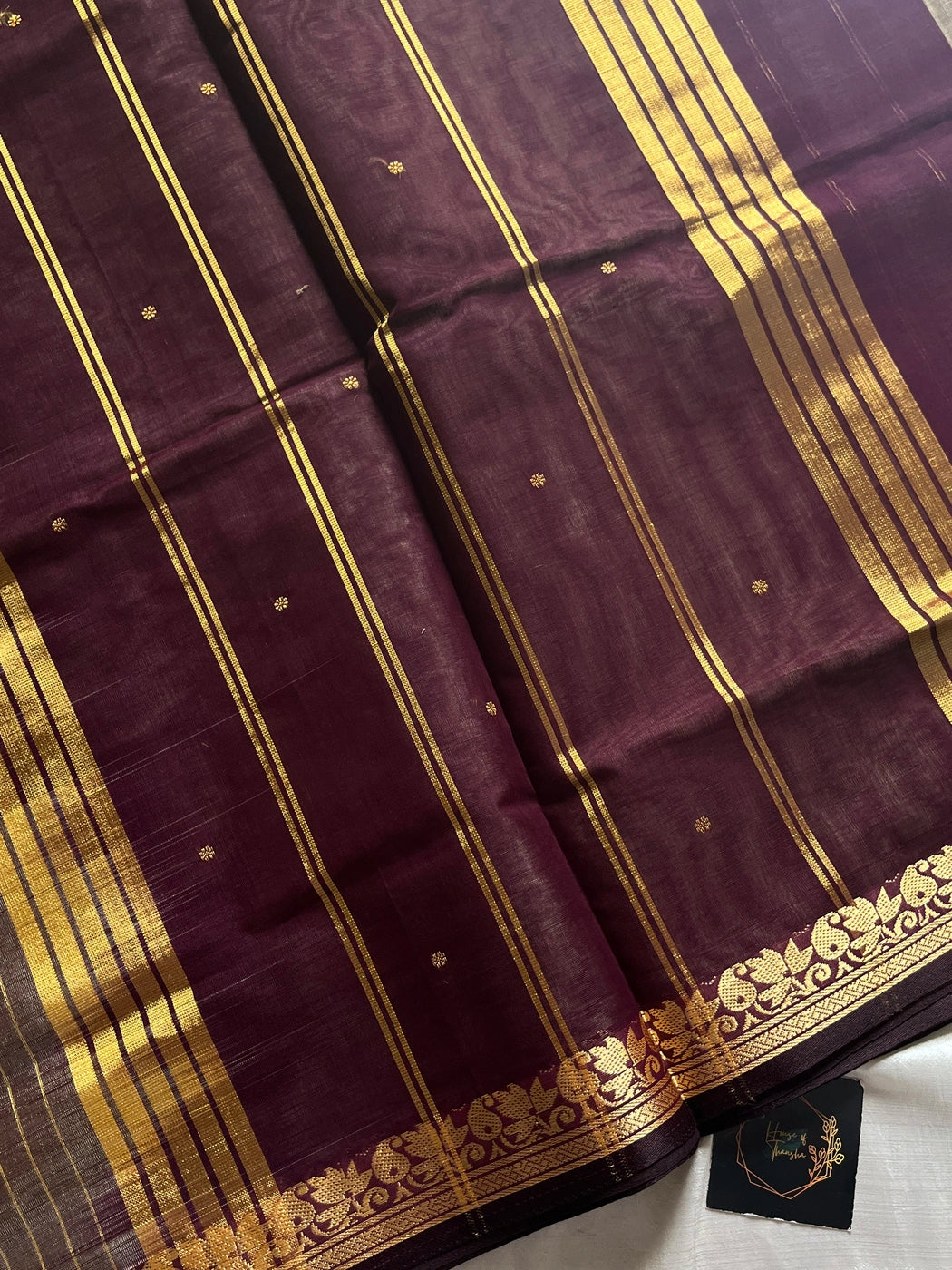 Vegan Silk Saree – Stone grey Handloom