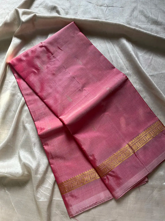 Vegan Silks | Chinnalampattu Saree – Pastel Pink