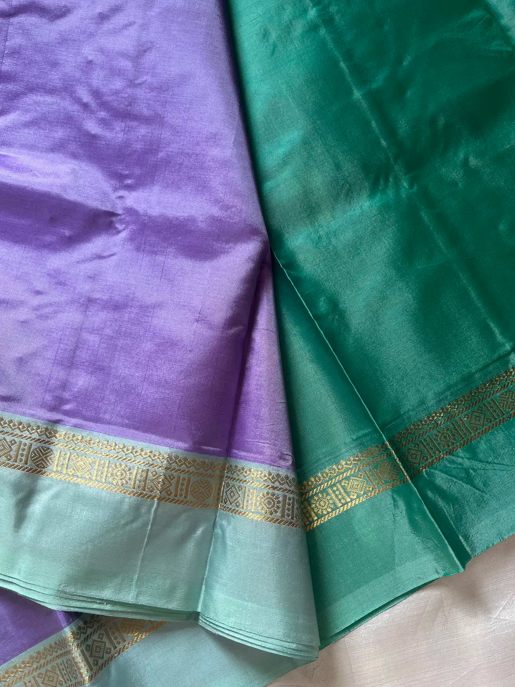 Vegan Silks | Chinnalampattu Saree – Lavender Mist