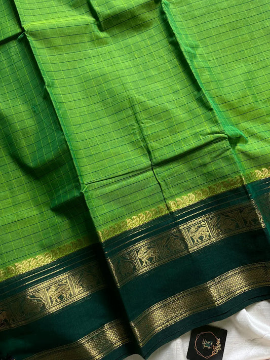 Kattam Edit – Green Chettinadu Cotton Saree