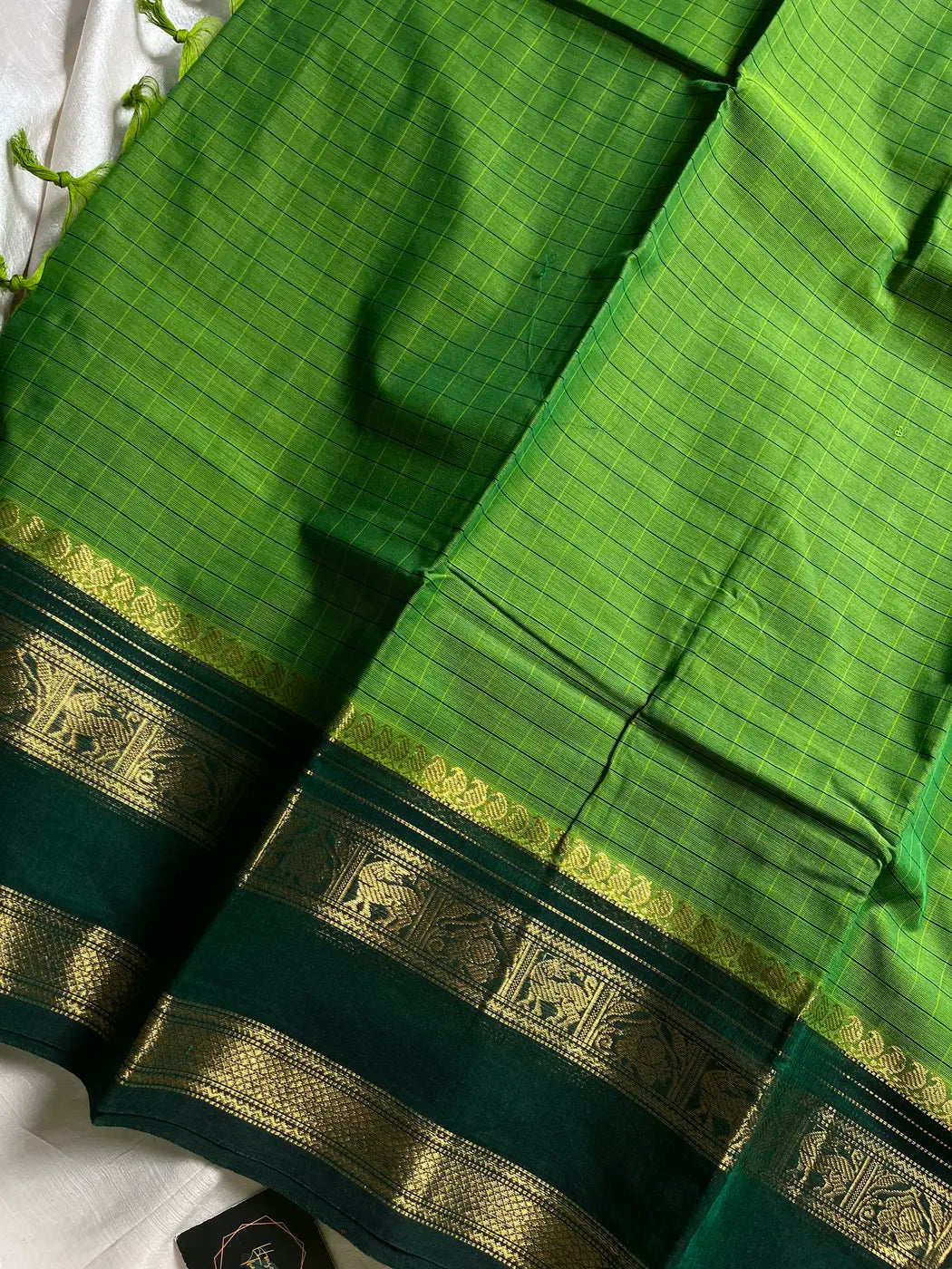 Kattam Edit – Green Chettinadu Cotton Saree