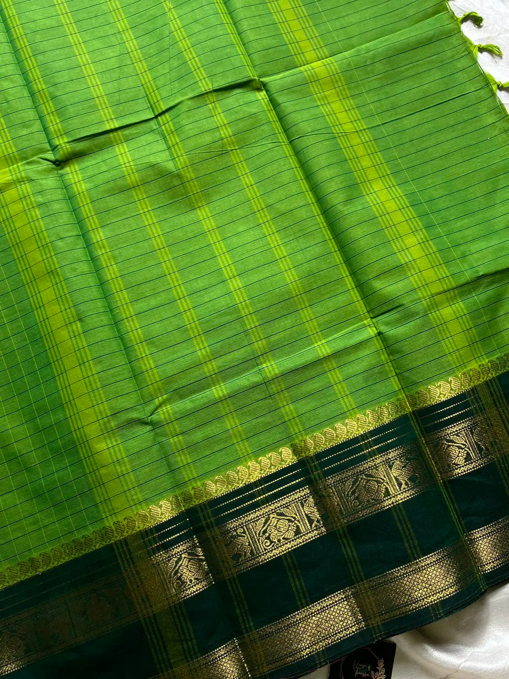 Kattam Edit – Green Chettinadu Cotton Saree
