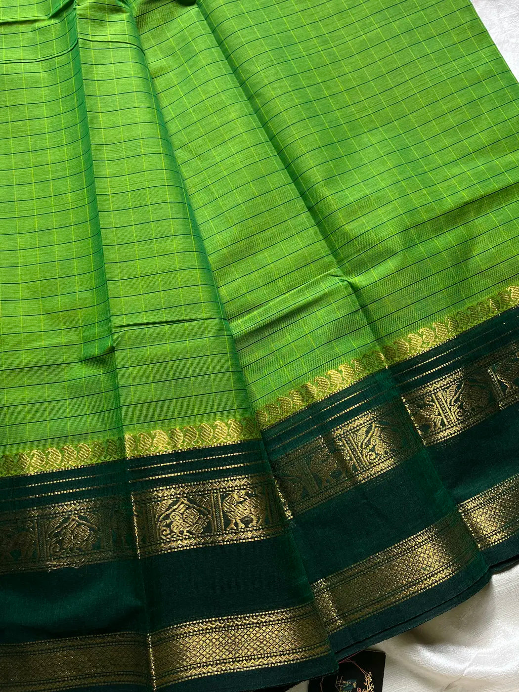 Kattam Edit – Green Chettinadu Cotton Saree