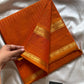 Zari Edition | Orange Kanchi Cotton Saree