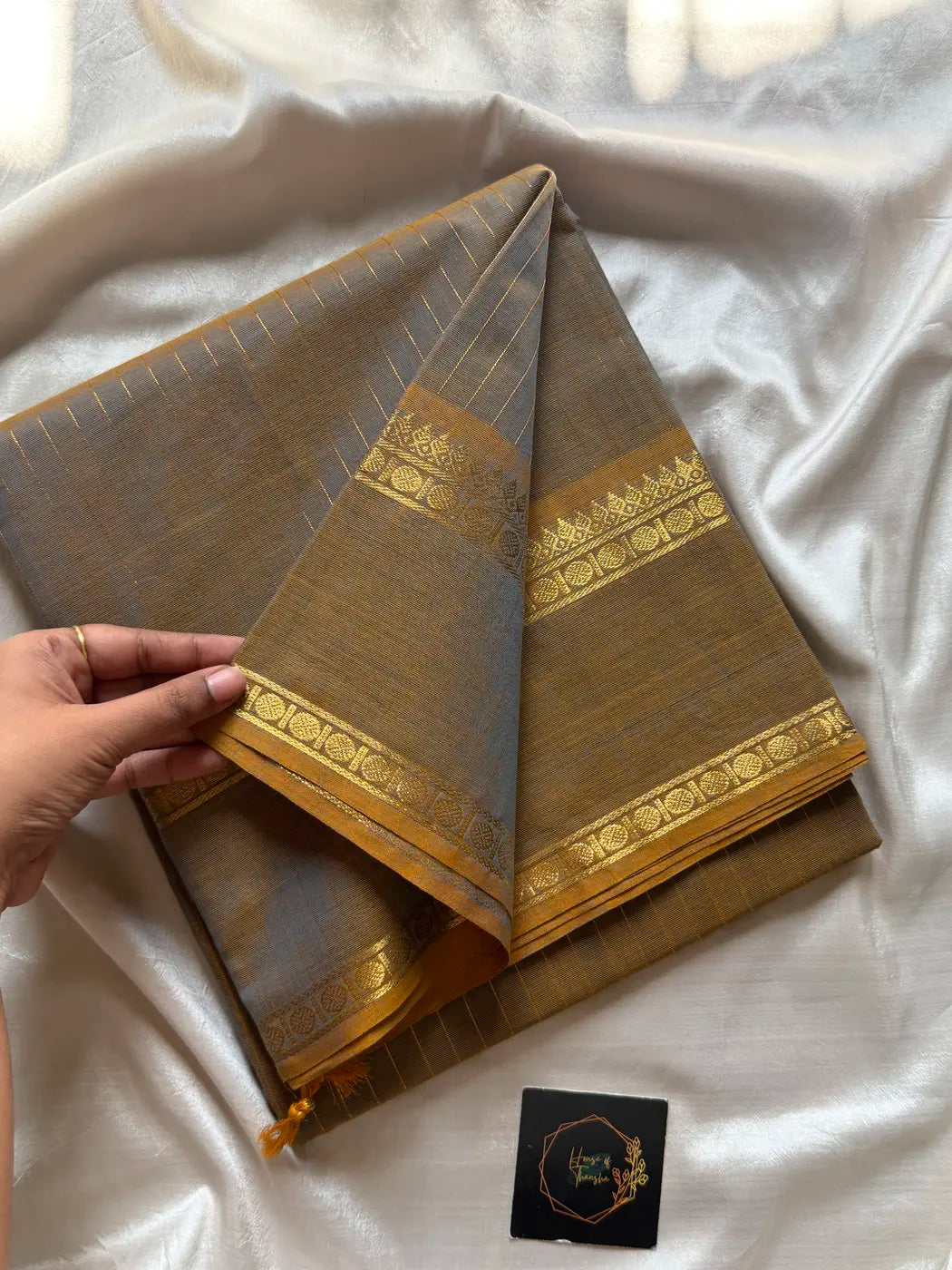 Zari Edition | Ash Kanchi Cotton Saree