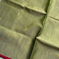 Vegan Silk Saree – Pastel Olive Green Handloom Art Silk