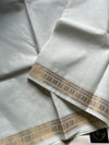 Minimal Border Edit - White Kanchi Cotton Saree