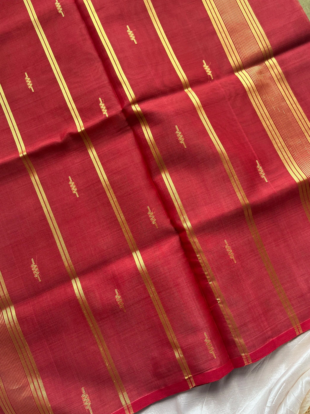 Vegan Silk Saree – Pastel Olive Green Handloom Art Silk