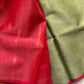 Vegan Silk Saree – Pastel Olive Green Handloom Art Silk