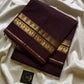Vintage Looms | Coffee Brown Kanchi Cotton Saree