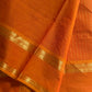 Zari Edition | Orange Kanchi Cotton Saree