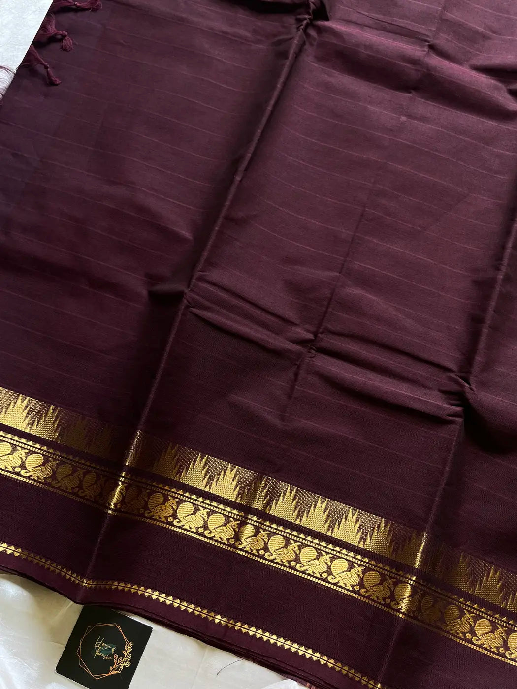 Vintage Looms | Coffee Brown Kanchi Cotton Saree