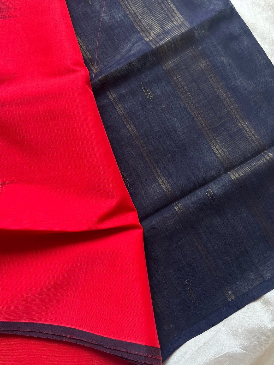 Vegan Silk Saree – Coral Pink Handloom Art Silk