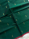 Vegan Silk Saree – Dark Green Handloom Art Silk