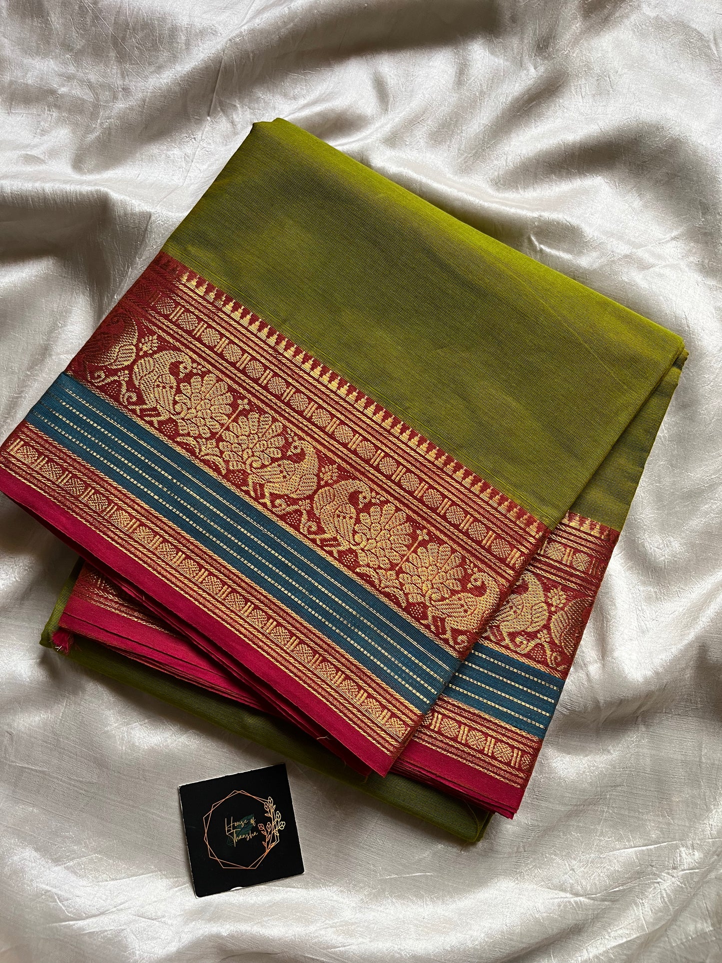 Subtle Weaves – Green Kanchi Cotton Saree