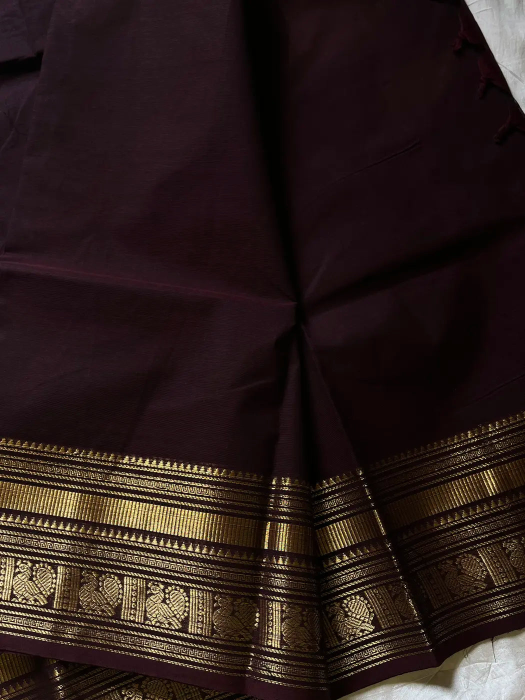 Subtle Weaves | Coffee Brown Kanchi Cotton Saree