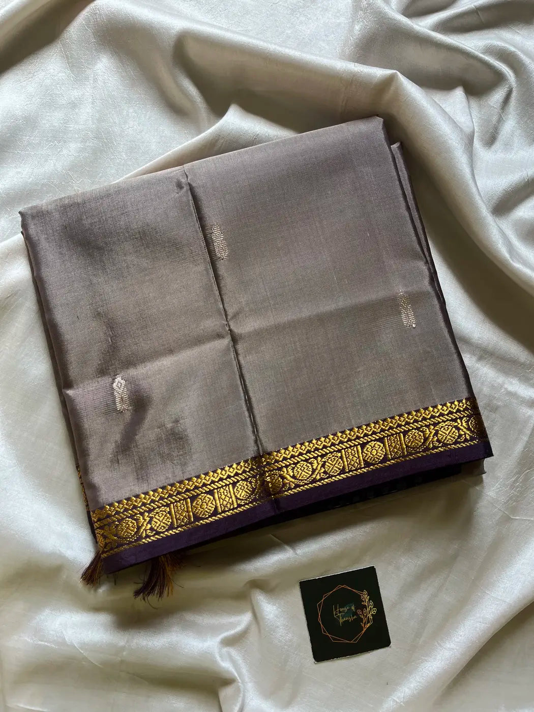 Vegan Silks | Chinnalampattu Saree – Stone Taupe