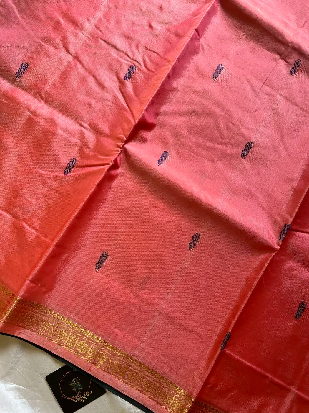 Vegan Silks | Chinnalampattu Saree – Peach & Green
