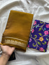 Semi Mysore Silk Saree – Mustard Yellow