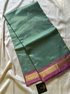 Vegan Silks | Chinnalampattu Saree – Sage Mist