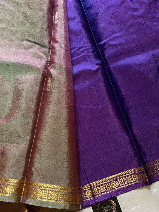 Vegan Silks | Chinnalampattu Saree – Olive Taupe