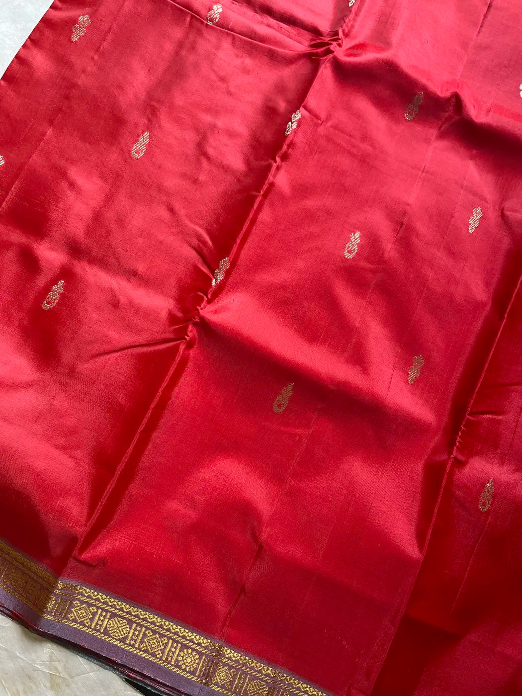 Vegan Silks | Chinnalampattu Saree – Ruby Scarlet