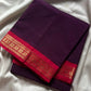 Minimal Border Edit - Dark Purple Kanchi Cotton Saree