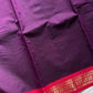 Minimal Border Edit - Dark Purple Kanchi Cotton Saree