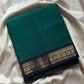 Minimal Border Edit - Dark Peacock green Kanchi Cotton Saree