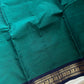 Minimal Border Edit - Dark Peacock green Kanchi Cotton Saree