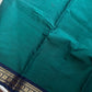 Minimal Border Edit - Dark Peacock green Kanchi Cotton Saree