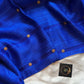 Royal blue matka silk saree with muslin pallu and gini weave – House of Thansha