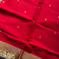 Vegan Silk Saree – Red & Blue | Handloom
