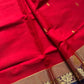 Vegan Silk Saree – Red & Blue | Handloom