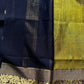 Vegan Silk Saree – Mehendi & Blue | Handloom