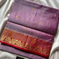 Vegan Silk Saree – Lavender & Red | Handloom