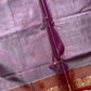 Vegan Silk Saree – Lavender & Red | Handloom