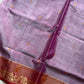 Vegan Silk Saree – Lavender & Red | Handloom