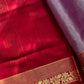 Vegan Silk Saree – Lavender & Red | Handloom