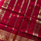 Vegan Silk Saree – Lavender & Red | Handloom