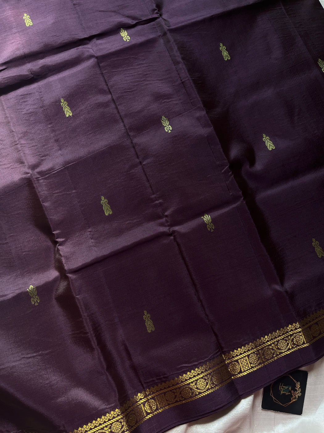 Vegan Silks | Chinnalampattu Saree – Chocolate Brown