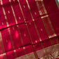 Vegan Silk Saree – Olive & Red | Handloom