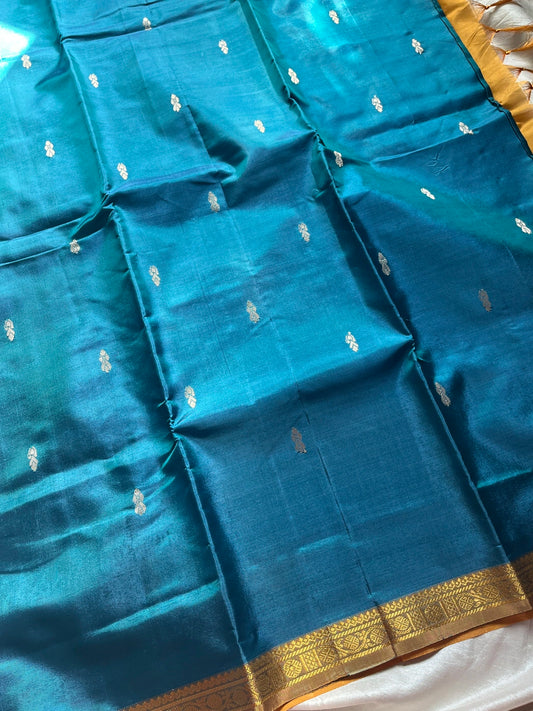 Vegan Silks | Chinnalampattu Saree – Persian Teal